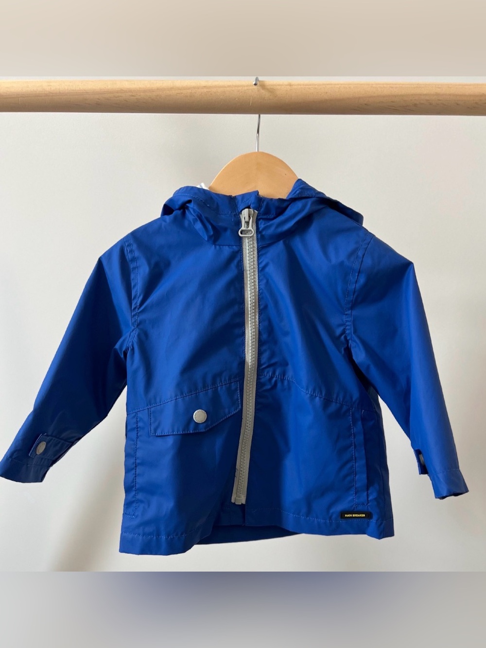 Zara Kids Royal Blue Hooded Raincoat Size 9-12M